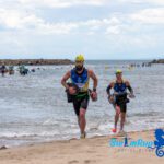 Swimrunners during swimrun race